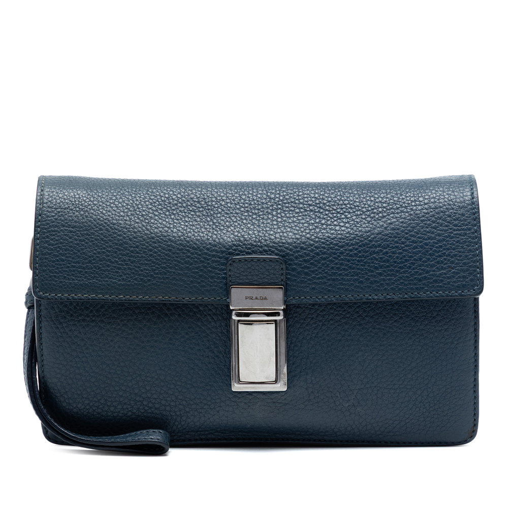 Pre-Loved Prada Vitello Daino Clutch